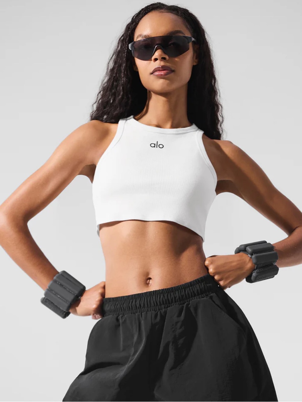 Alo Aspire Tank Top Black and White Small